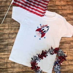 Embroidered boys tshirt 4th of July personalized